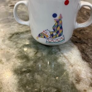 Vintage Guy Degrenne porcelain Circus Mug GUC needs wash
